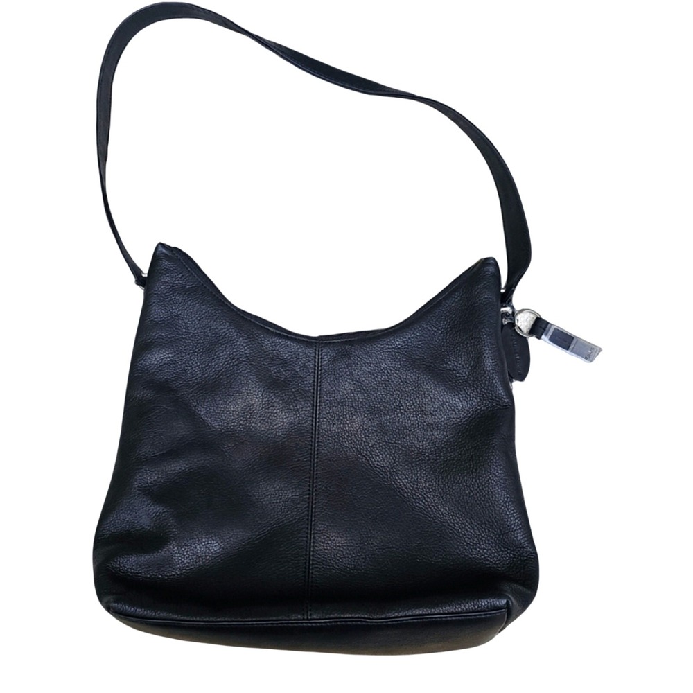 New Rolfs Black Pebbled Leather Satchel Handbag Bag Purse